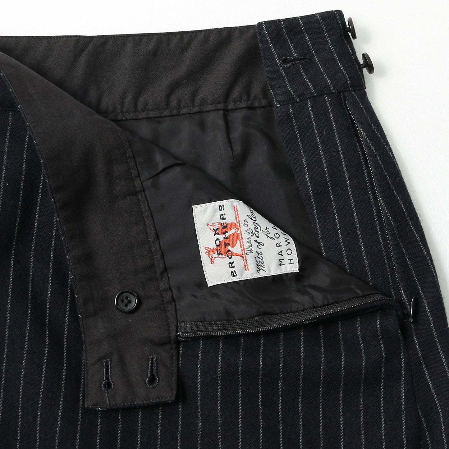 BROKEN STRIPE WOOL SKIRT