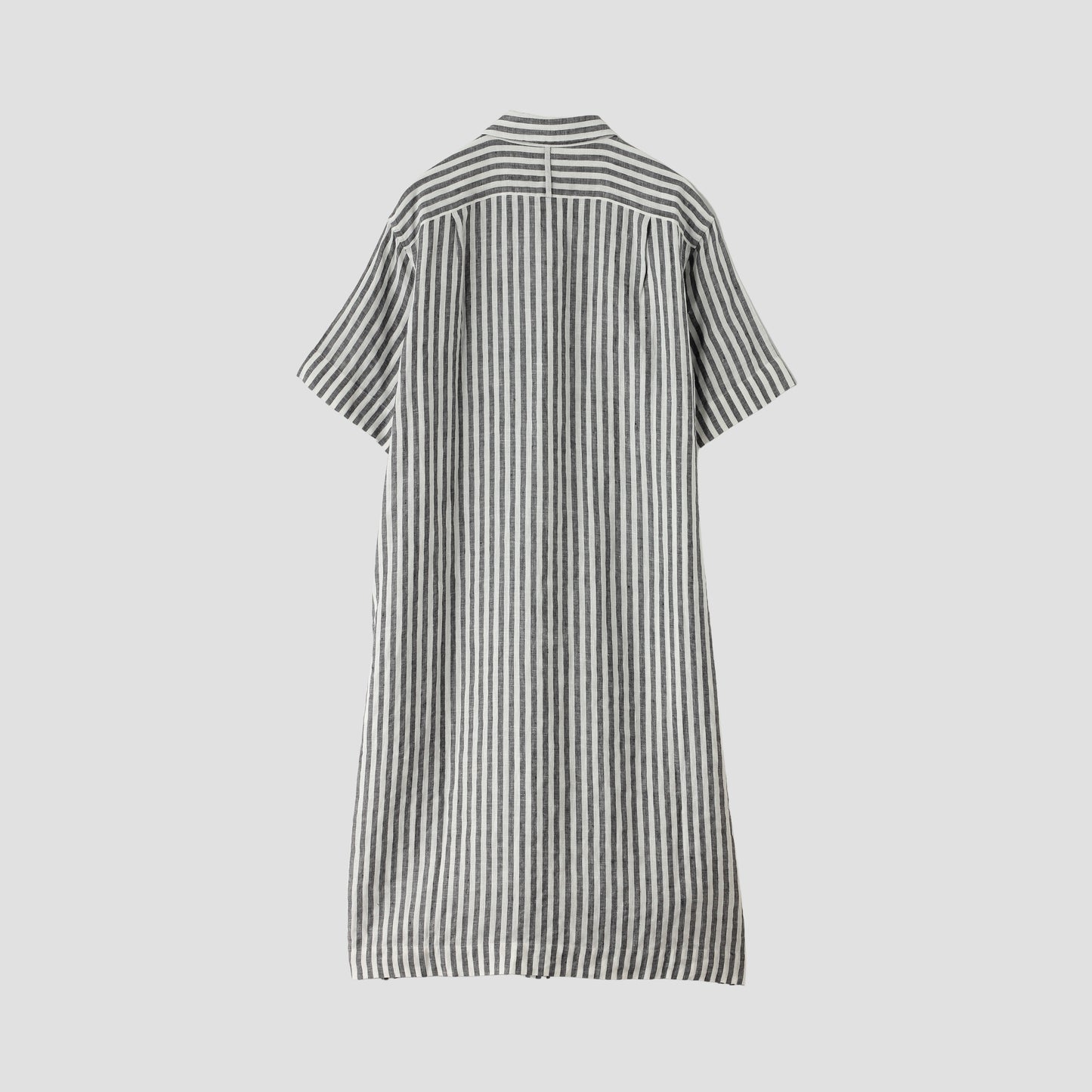 BLACK&WHITE SHIRTING LINEN DRESS