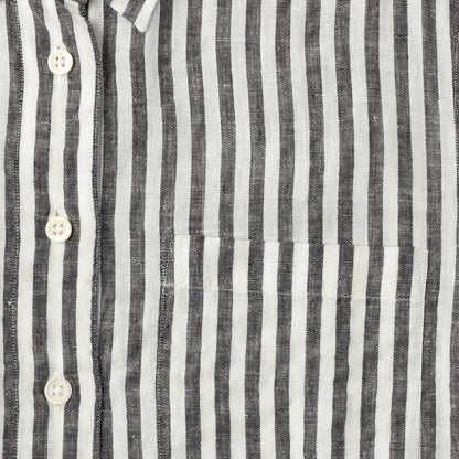 BLACK&WHITE SHIRTING LINEN DRESS