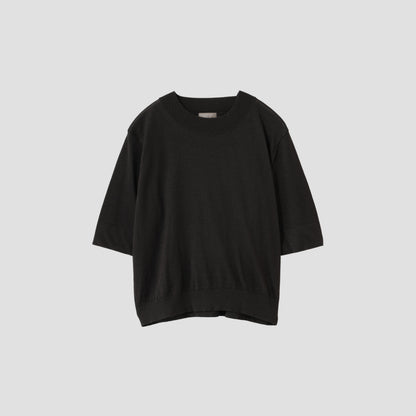 RAMIE COTTON DEEP RIB T SHIRT KNIT