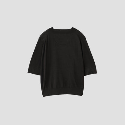 RAMIE COTTON DEEP RIB T SHIRT KNIT