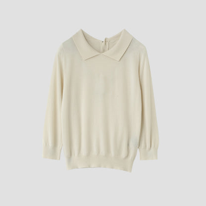 FINE MERINO POLO COLLAR JUMPER KNIT