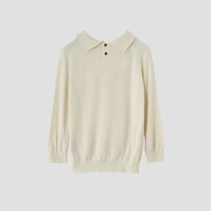 FINE MERINO POLO COLLAR JUMPER KNIT
