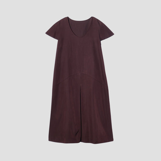 GLAZED COTTON CUPRA DRESS