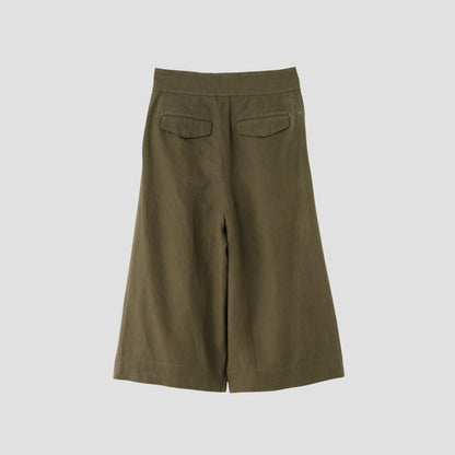 COATED LINEN PLAINWEAVE TROUSERS