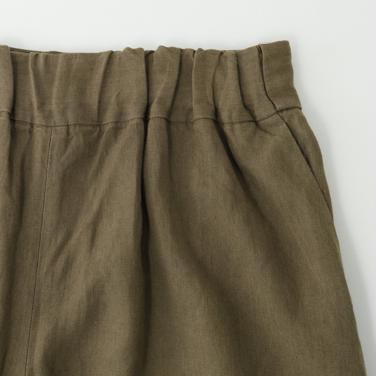 COATED LINEN PLAINWEAVE TROUSERS