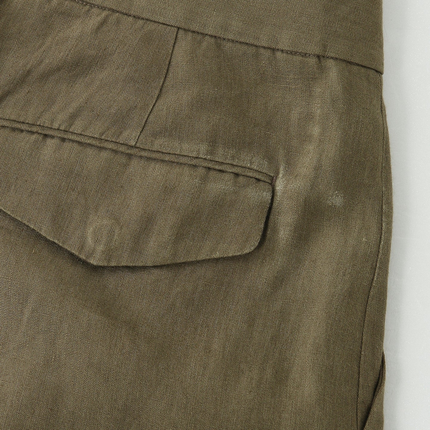 COATED LINEN PLAINWEAVE TROUSERS