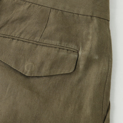 COATED LINEN PLAINWEAVE TROUSERS