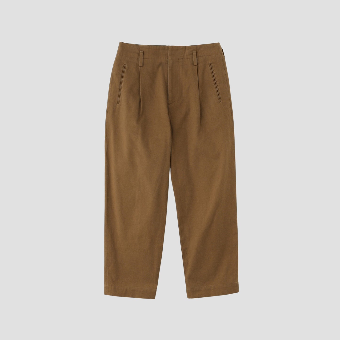 WASHED COTTON TWILL TROUSERS