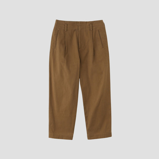 WASHED COTTON TWILL TROUSERS