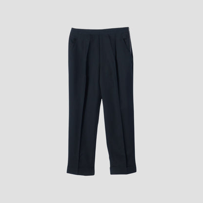 COMPACT BARATHEA WOOL TROUSERS