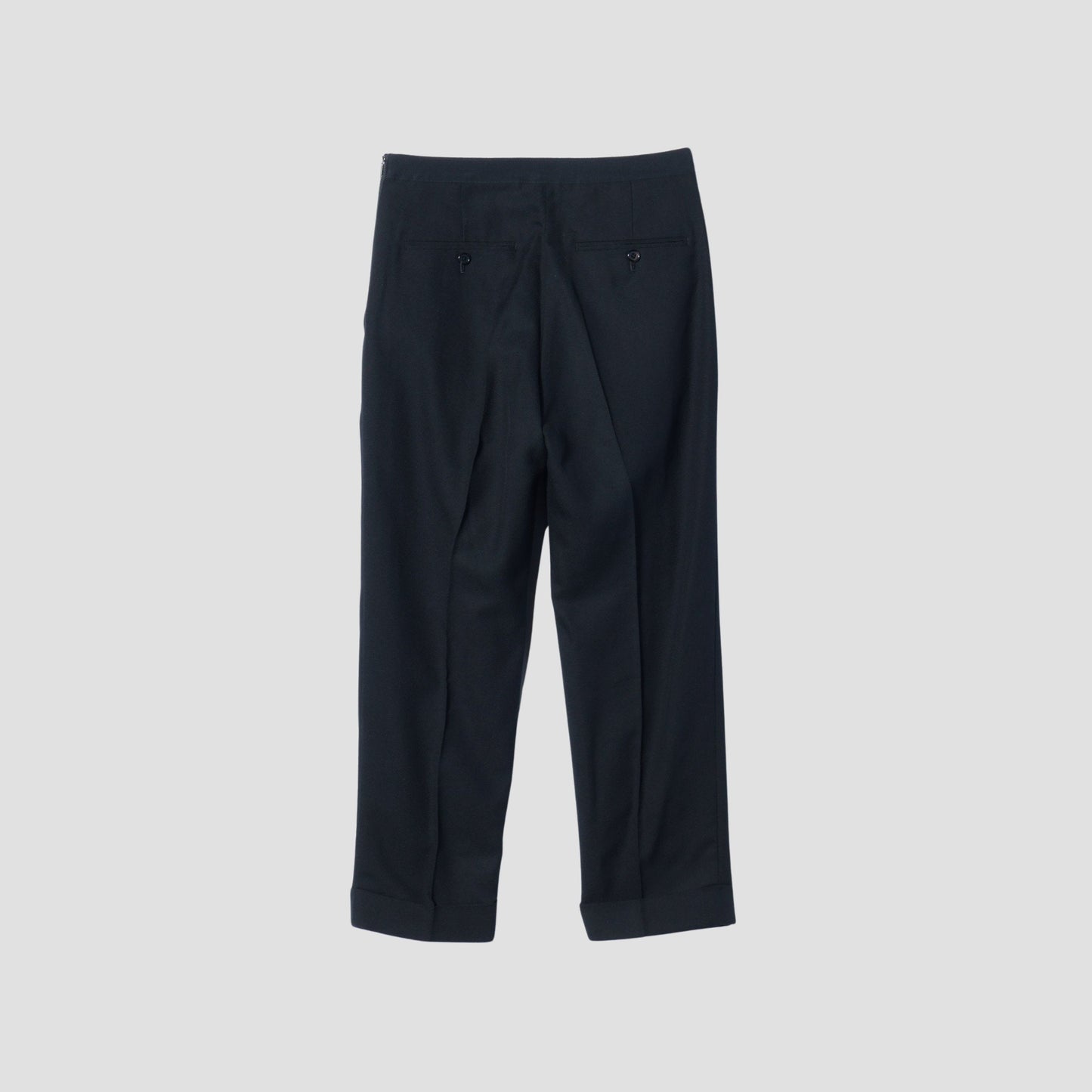 COMPACT BARATHEA WOOL TROUSERS