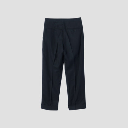 COMPACT BARATHEA WOOL TROUSERS