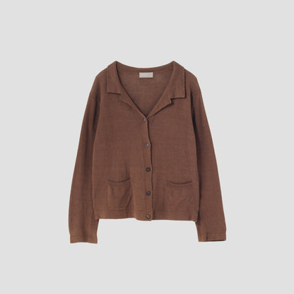 TWISTED LINEN COTTON CARDIGAN KNIT