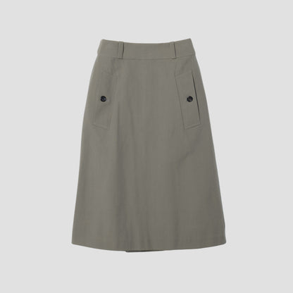 WOOL COTTON TWILL SKIRT