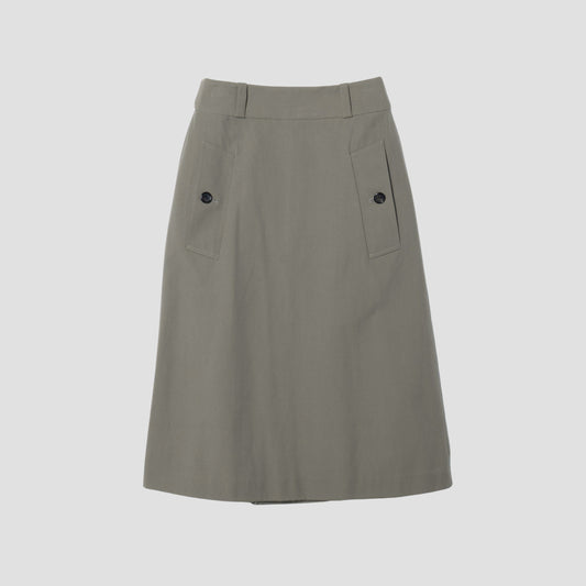 WOOL COTTON TWILL SKIRT
