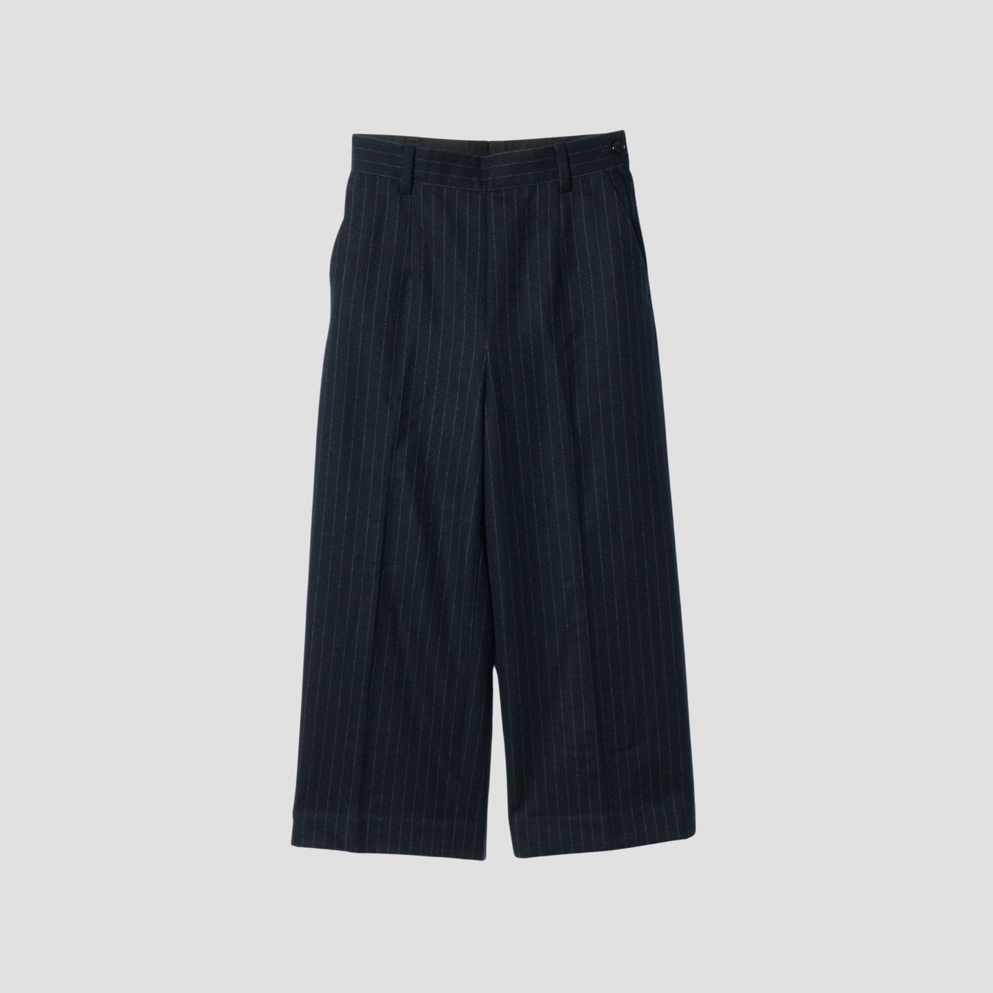 WORSTED WOOL PINSTRIPE TROUSERS