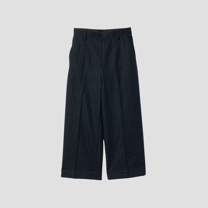 WORSTED WOOL PINSTRIPE TROUSERS