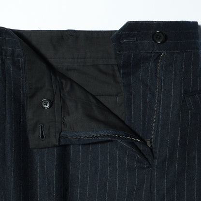 WORSTED WOOL PINSTRIPE TROUSERS