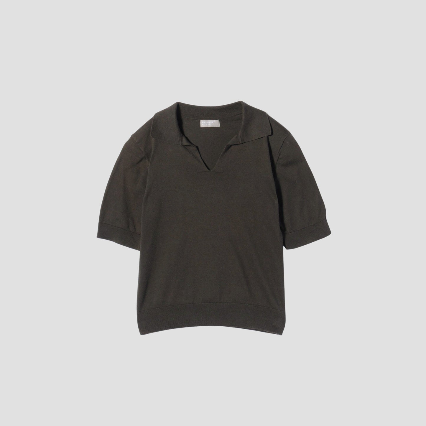 PLAIN OPEN COLLAR JUMPER KNIT