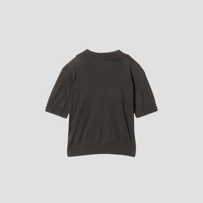 PLAIN OPEN COLLAR JUMPER KNIT