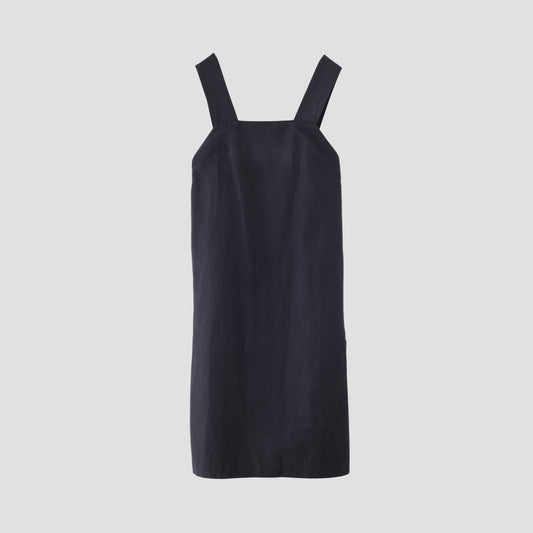 COTTON LINEN SILK POPLIN DRESS