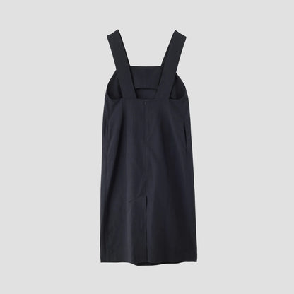 COTTON LINEN SILK POPLIN DRESS