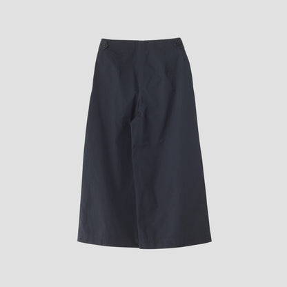 WASHED YARN DYE COTTON POPLIN TROUSERS