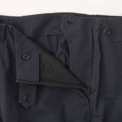 WASHED YARN DYE COTTON POPLIN TROUSERS