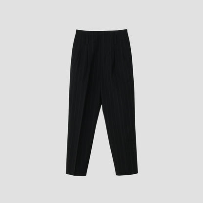 WIDE PINSTRIPE WOOL TROUSERS