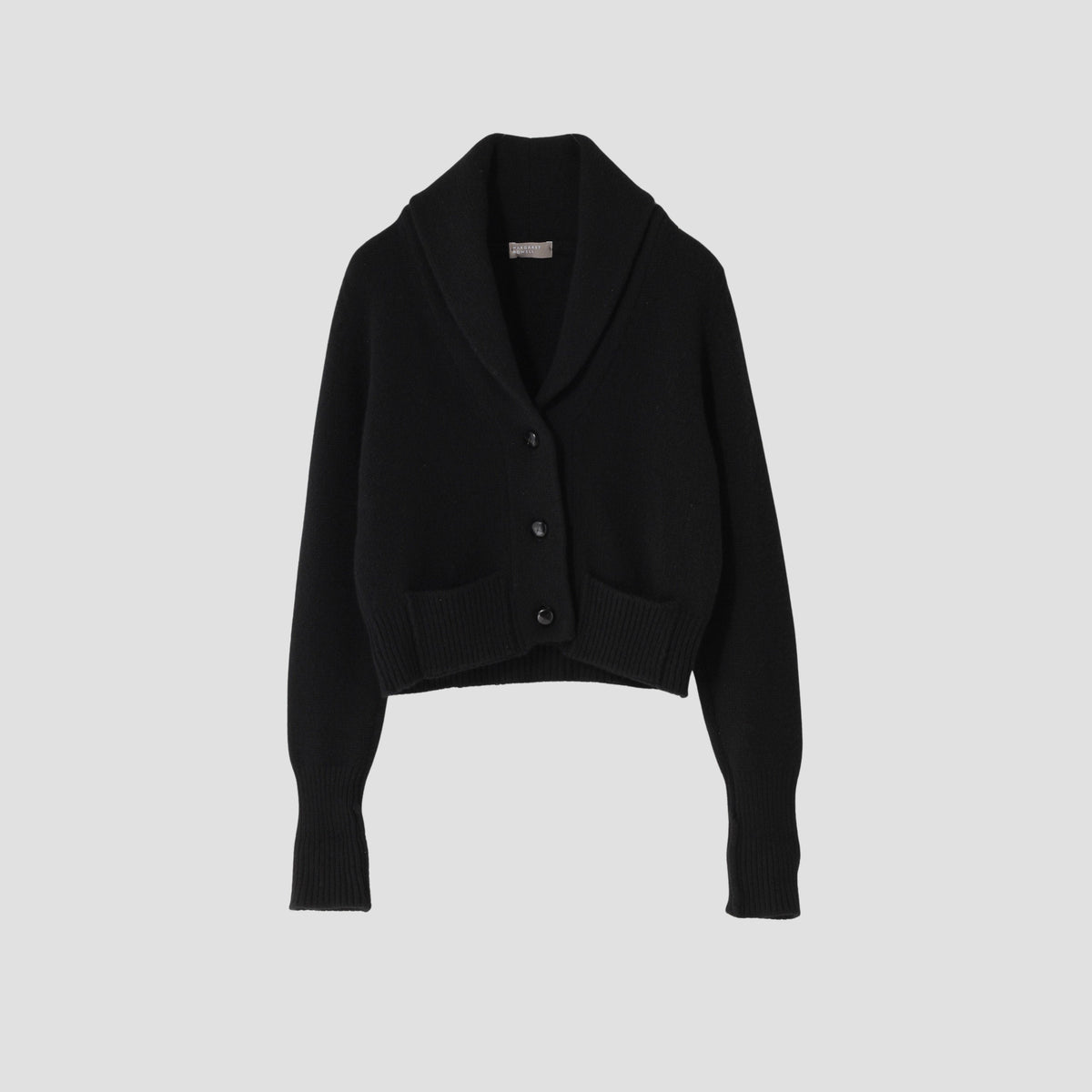 CROPPED SHAWL COLLAR CARDIGAN KNIT