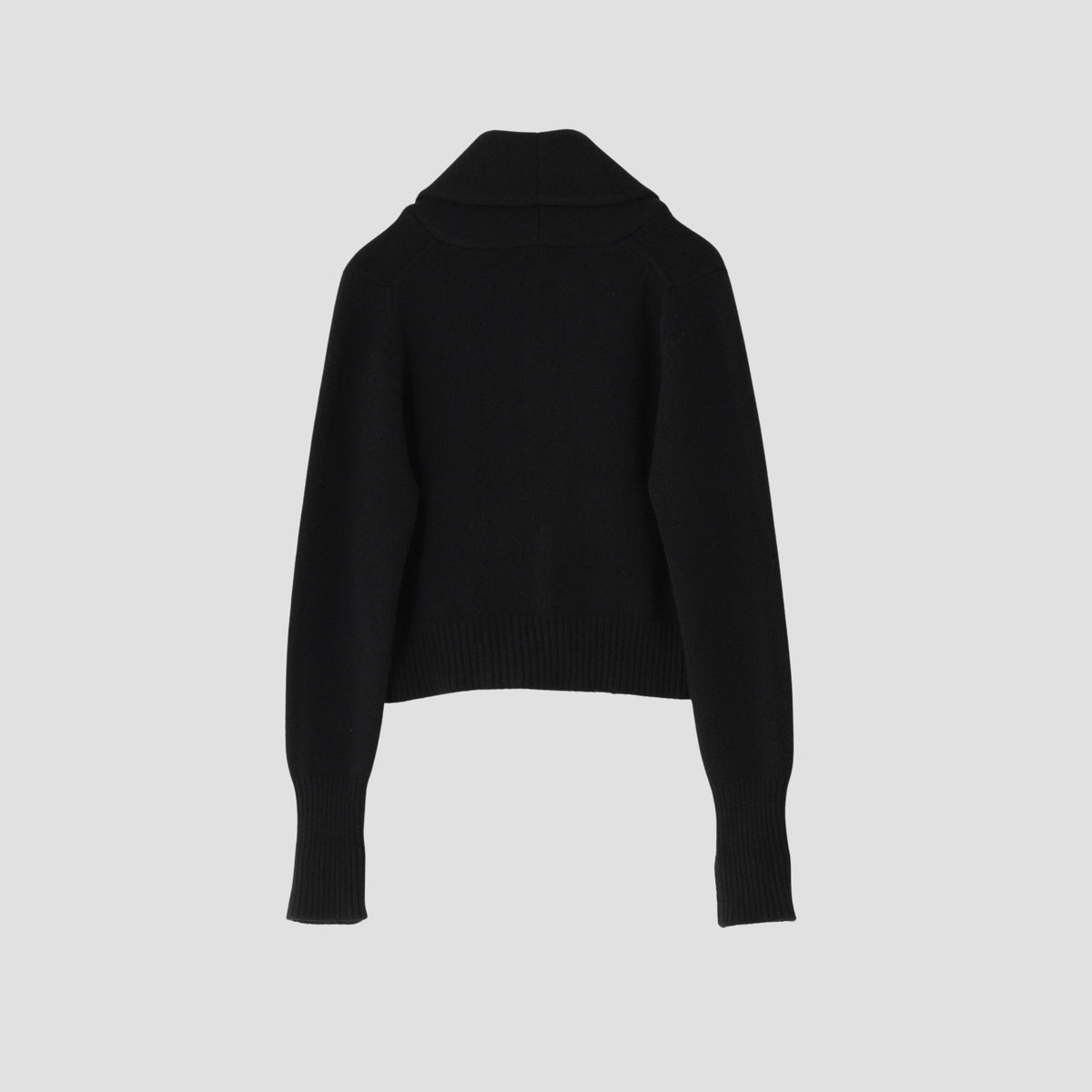 CROPPED SHAWL COLLAR CARDIGAN KNIT