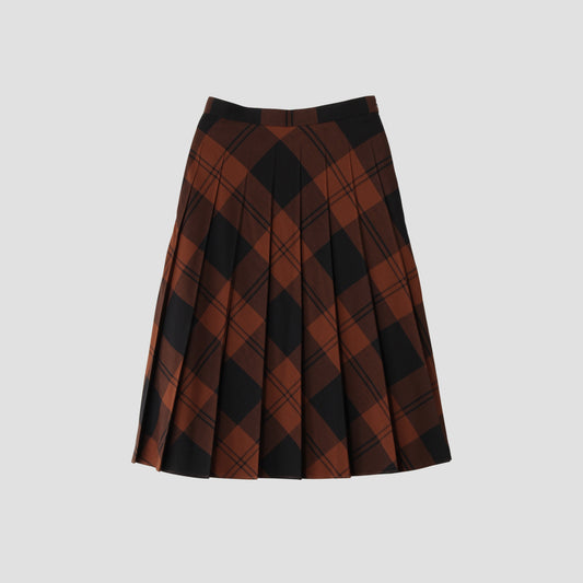 LINDSAY CHECK WOOL BLEND SKIRT