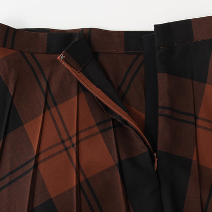 LINDSAY CHECK WOOL BLEND SKIRT