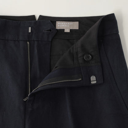 COTTON LINEN TWILL TROUSERS