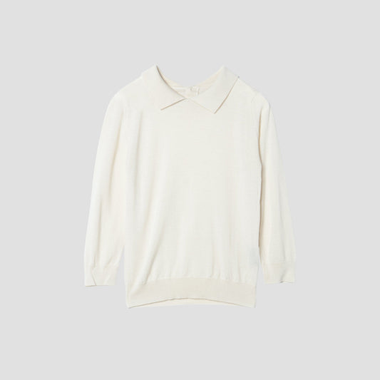 FINE MERINO POLO COLLAR JUMPER KNIT