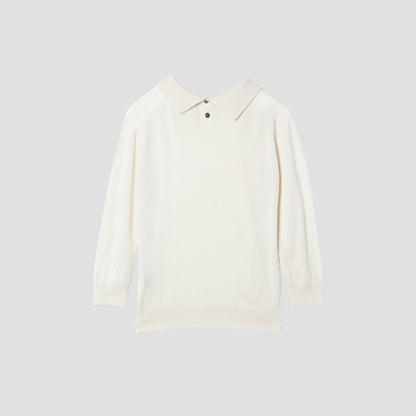 FINE MERINO POLO COLLAR JUMPER KNIT