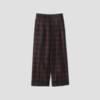 CHECK WOOL LINEN BLEND TROUSERS