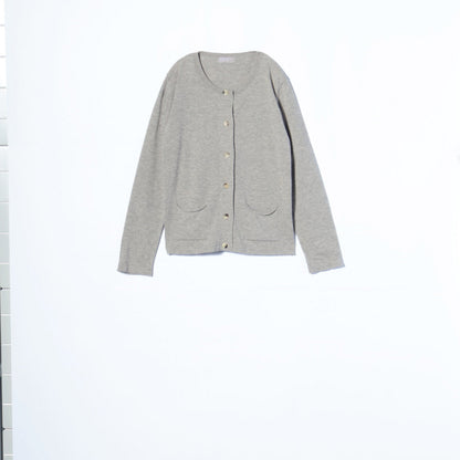 WOOL COTTON CARDIGAN KNIT