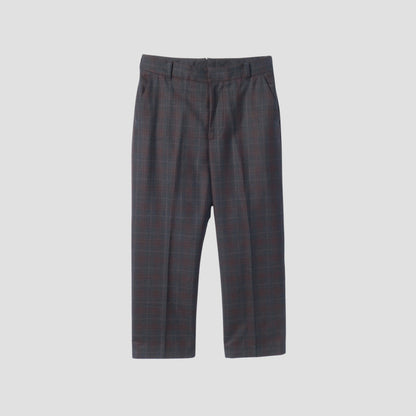 PLAID WOOL TROUSERS