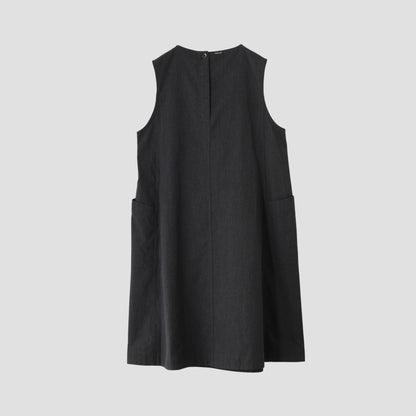 WOOL COTTON TWILL DRESS