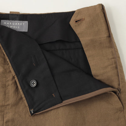 YARN DYE WOOL LINEN TROUSERS