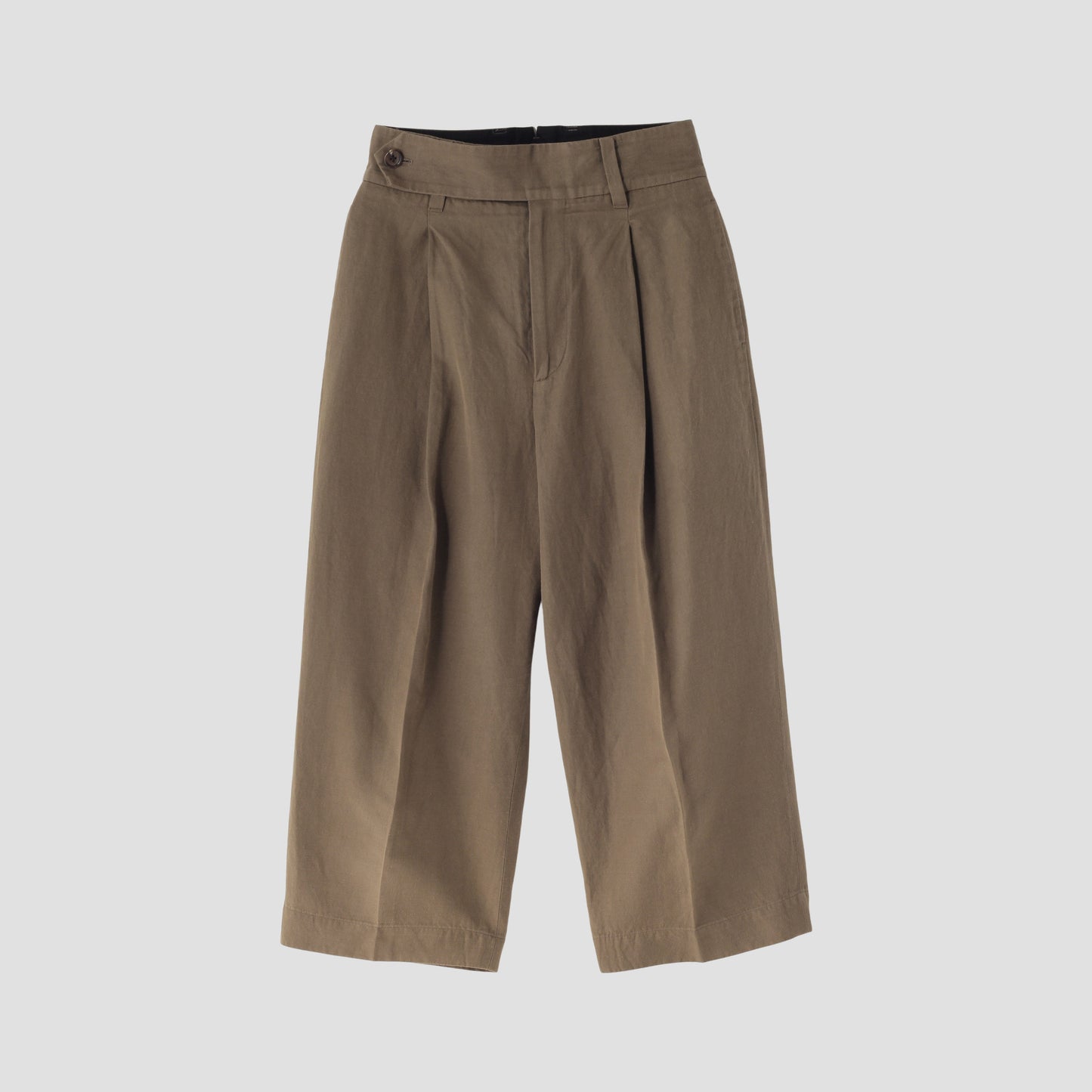 HIGH TWIST LINEN COTTON TWILL TROUSERS