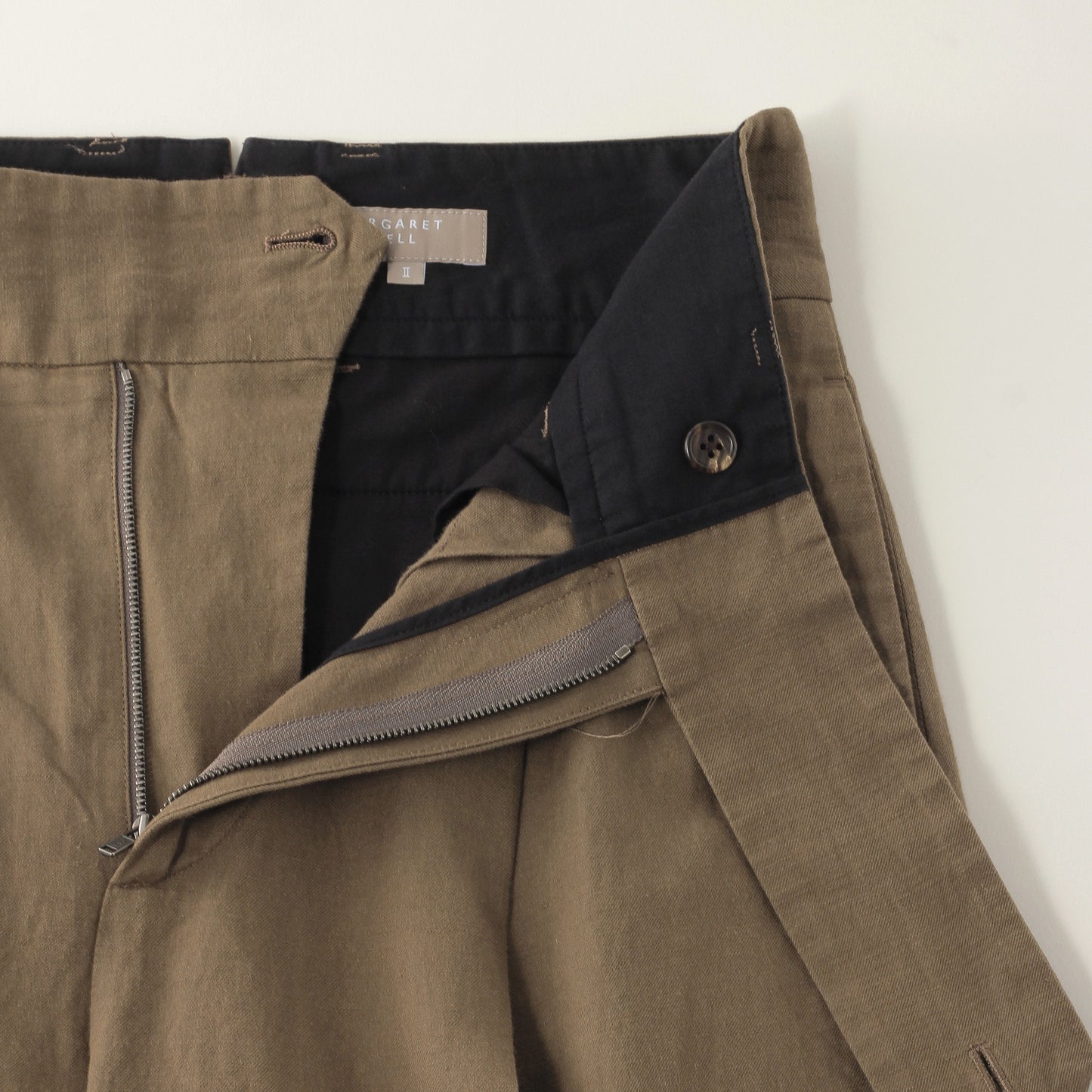 HIGH TWIST LINEN COTTON TWILL TROUSERS