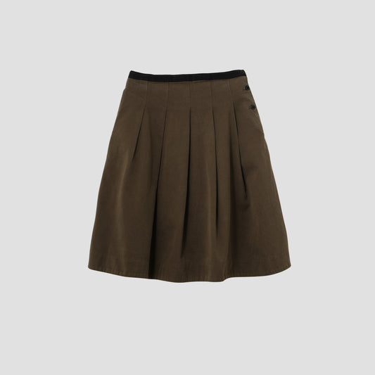 WOOL COTTON HEAVY TWILL SKIRT