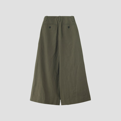 PLAIN WEAVE COTTON LINEN TROUSERS