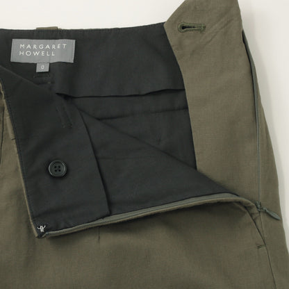 PLAIN WEAVE COTTON LINEN TROUSERS