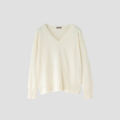 V NECK GUERNSEY KNIT
