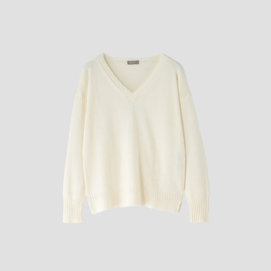V NECK GUERNSEY KNIT