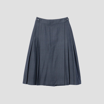 LARGE CHECK WOOL COTTON SKIRT